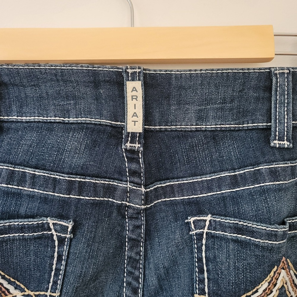 Ariat Real Denim Women 32S Lakeshore Lowrise Boot Rosy Whipstitch Jeans Western - Picture 8 of 14